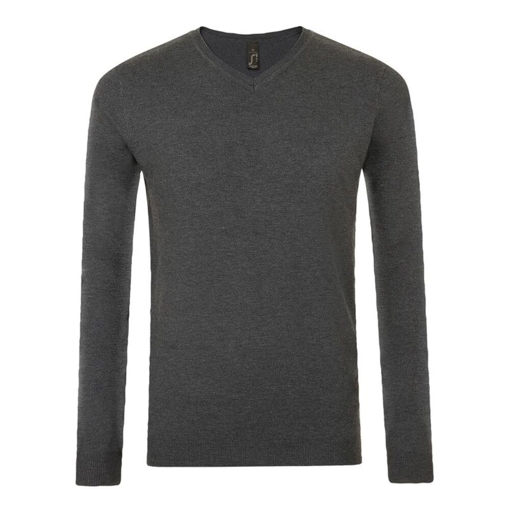 SOLS Mens Glory V Neck Sweater / Charcoal Marl
